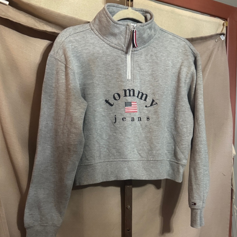 Tommy Hilfiger Gray Half-Zip Sweatshirt-1